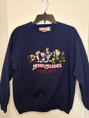 Warner Bros. Navy Merrie Melodies Embroidered Crewneck Sweatshirt